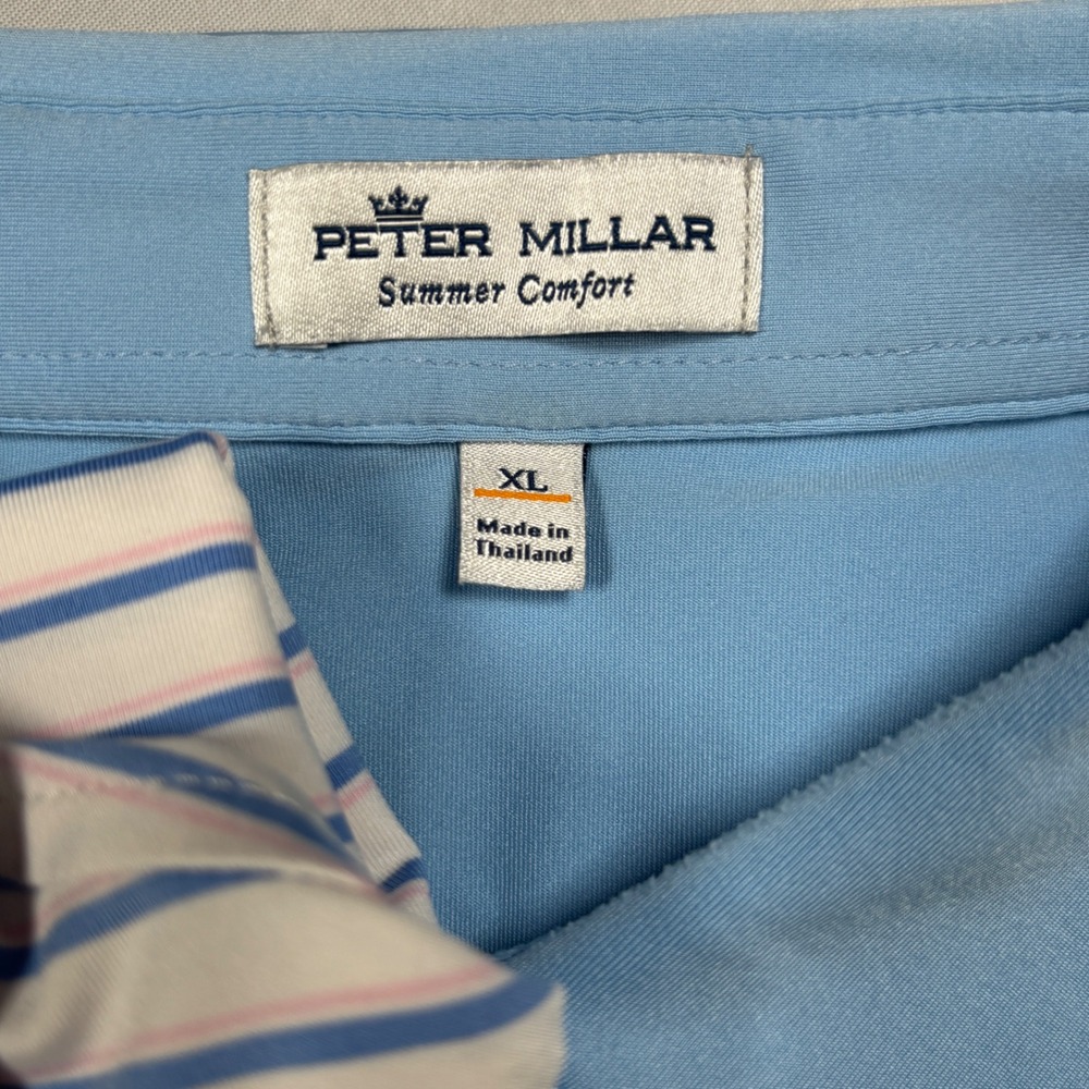 Peter Millar Polo Shirt Mens XL Blue White Savannah Golf Club Lot of 2 Striped - Picture 4 of 15